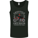 Lifestyle Cafe Racer Biker Motorcycle Mens Vest Tank Top Black