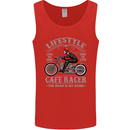 Lifestyle Cafe Racer Biker Motorcycle Mens Vest Tank Top Red
