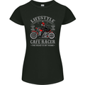 Lifestyle Cafe Racer Biker Motorcycle Womens Petite Cut T-Shirt Black