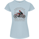 Lifestyle Cafe Racer Biker Motorcycle Womens Petite Cut T-Shirt Light Blue