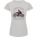 Lifestyle Cafe Racer Biker Motorcycle Womens Petite Cut T-Shirt Sports Grey