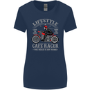 Lifestyle Cafe Racer Biker Motorcycle Womens Wider Cut T-Shirt Navy Blue