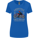 Lifestyle Cafe Racer Biker Motorcycle Womens Wider Cut T-Shirt Royal Blue