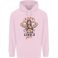 Lift Like a Girl Female Bodybuilding Childrens Kids Hoodie Light Pink