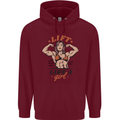 Lift Like a Girl Female Bodybuilding Childrens Kids Hoodie Maroon