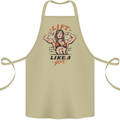 Lift Like a Girl Female Bodybuilding Cotton Apron 100% Organic Khaki