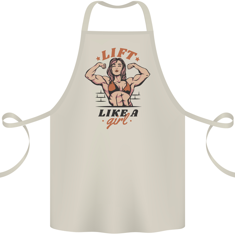 Lift Like a Girl Female Bodybuilding Cotton Apron 100% Organic Natural