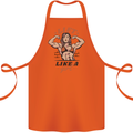 Lift Like a Girl Female Bodybuilding Cotton Apron 100% Organic Orange