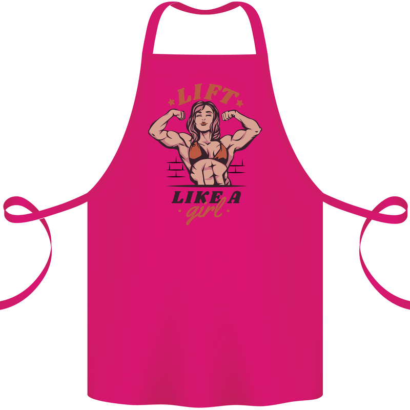 Lift Like a Girl Female Bodybuilding Cotton Apron 100% Organic Pink
