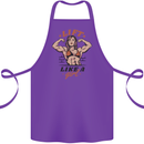 Lift Like a Girl Female Bodybuilding Cotton Apron 100% Organic Purple