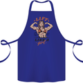 Lift Like a Girl Female Bodybuilding Cotton Apron 100% Organic Royal Blue