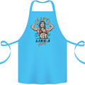 Lift Like a Girl Female Bodybuilding Cotton Apron 100% Organic Turquoise