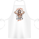 Lift Like a Girl Female Bodybuilding Cotton Apron 100% Organic White