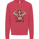 Lift Like a Girl Female Bodybuilding Kids Sweatshirt Jumper Heliconia