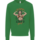 Lift Like a Girl Female Bodybuilding Kids Sweatshirt Jumper Irish Green