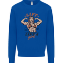 Lift Like a Girl Female Bodybuilding Kids Sweatshirt Jumper Royal Blue