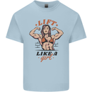 Lift Like a Girl Female Bodybuilding Kids T-Shirt Childrens Light Blue