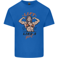 Lift Like a Girl Female Bodybuilding Kids T-Shirt Childrens Royal Blue