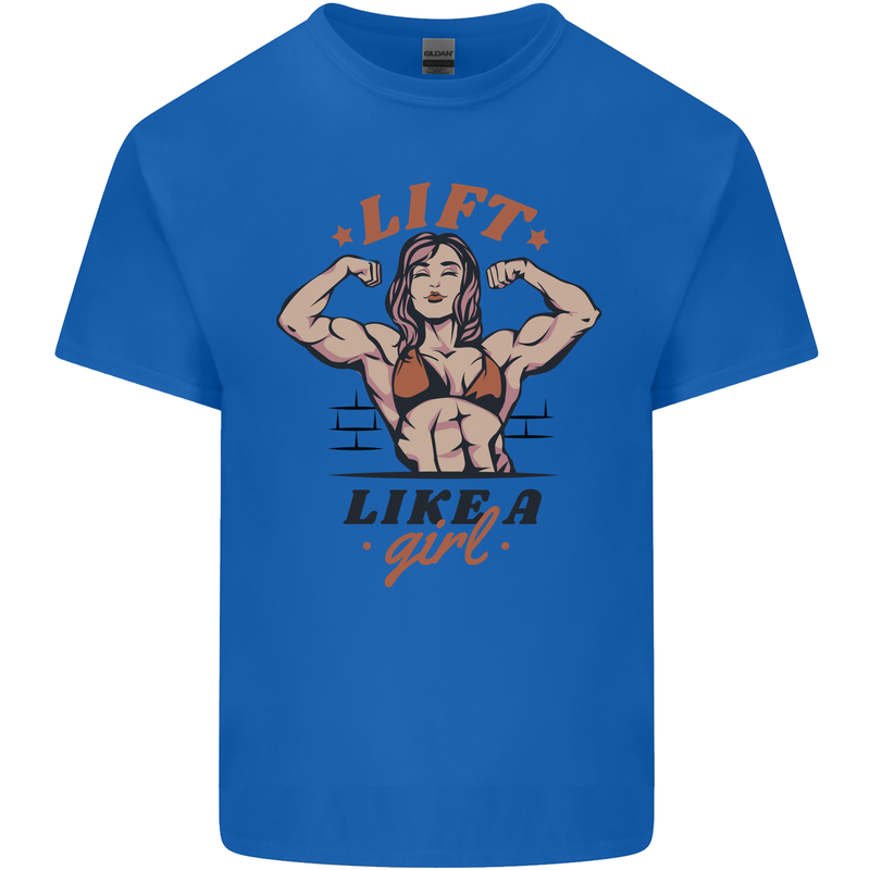 Lift Like a Girl Female Bodybuilding Kids T-Shirt Childrens Royal Blue