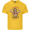 Lift Like a Girl Female Bodybuilding Kids T-Shirt Childrens Yellow
