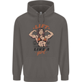 Lift Like a Girl Female Bodybuilding Mens 80% Cotton Hoodie Charcoal