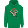 Lift Like a Girl Female Bodybuilding Mens 80% Cotton Hoodie Irish Green