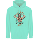 Lift Like a Girl Female Bodybuilding Mens 80% Cotton Hoodie Peppermint