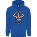 Lift Like a Girl Female Bodybuilding Mens 80% Cotton Hoodie Royal Blue