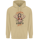 Lift Like a Girl Female Bodybuilding Mens 80% Cotton Hoodie Sand