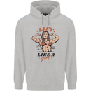 Lift Like a Girl Female Bodybuilding Mens 80% Cotton Hoodie Sports Grey