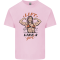 Lift Like a Girl Female Bodybuilding Mens Cotton T-Shirt Tee Top Light Pink