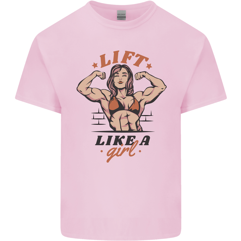 Lift Like a Girl Female Bodybuilding Mens Cotton T-Shirt Tee Top Light Pink