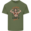 Lift Like a Girl Female Bodybuilding Mens Cotton T-Shirt Tee Top Military Green