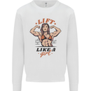 Lift Like a Girl Female Bodybuilding Mens Sweatshirt Jumper White