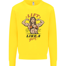 Lift Like a Girl Female Bodybuilding Mens Sweatshirt Jumper Yellow