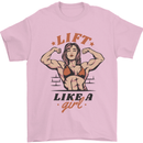 Lift Like a Girl Female Bodybuilding Mens T-Shirt 100% Cotton Light Pink