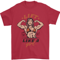 Lift Like a Girl Female Bodybuilding Mens T-Shirt 100% Cotton Red