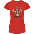Lift Like a Girl Female Bodybuilding Womens Petite Cut T-Shirt Red