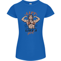 Lift Like a Girl Female Bodybuilding Womens Petite Cut T-Shirt Royal Blue