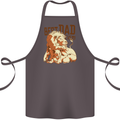 Lion Best Dad Ever Funny Father's Day Cotton Apron 100% Organic Dark Grey