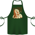 Lion Best Dad Ever Funny Father's Day Cotton Apron 100% Organic Forest Green