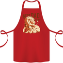 Lion Best Dad Ever Funny Father's Day Cotton Apron 100% Organic Red