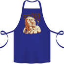 Lion Best Dad Ever Funny Father's Day Cotton Apron 100% Organic Royal Blue