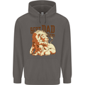 Lion Best Dad Ever Funny Father's Day Mens 80% Cotton Hoodie Charcoal