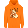 Lion Best Dad Ever Funny Father's Day Mens 80% Cotton Hoodie Orange