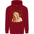 Lion Best Dad Ever Funny Father's Day Mens 80% Cotton Hoodie Red