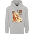 Lion Best Dad Ever Funny Father's Day Mens 80% Cotton Hoodie Sports Grey
