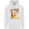 Lion Best Dad Ever Funny Father's Day Mens 80% Cotton Hoodie White
