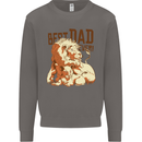 Lion Best Dad Ever Funny Father's Day Mens Sweatshirt Jumper Charcoal