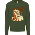 Lion Best Dad Ever Funny Father's Day Mens Sweatshirt Jumper Forest Green